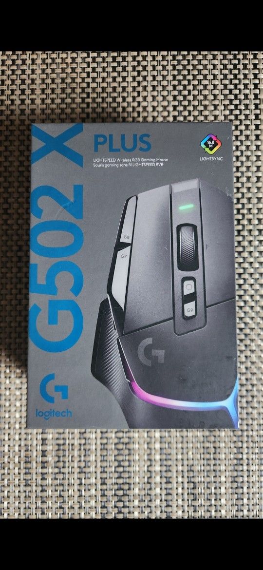 Logitech G502 X Plus Lightspeed Wireless Optical Mouse - LIGHTFORCE hybrid switches, LIGHTSYNC RGB. Open Box. Price Is Firm.