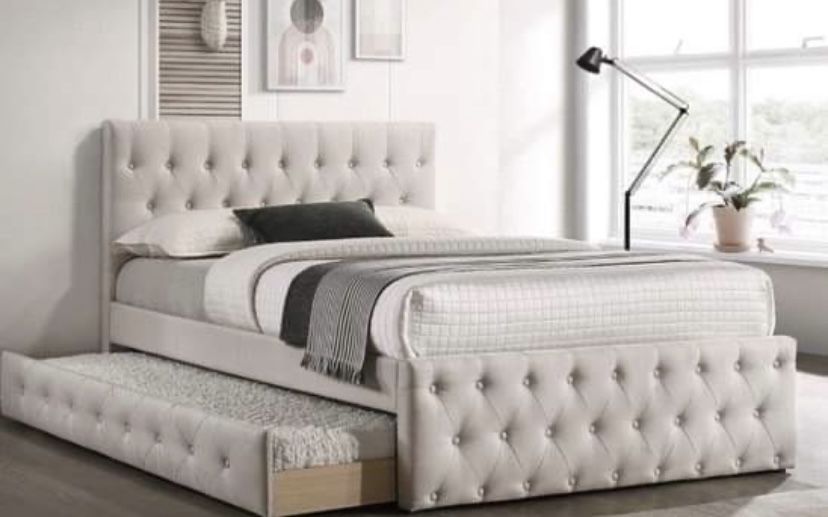 Fabric Trundle Beds With Both Nice Mattresses Included 