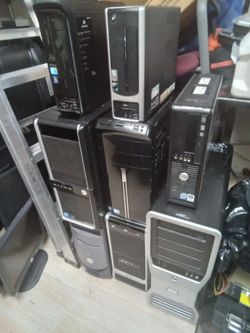 Lot of 8 computers (7 PC and 1 case)  Dell Gateway eMachines  Diablotek