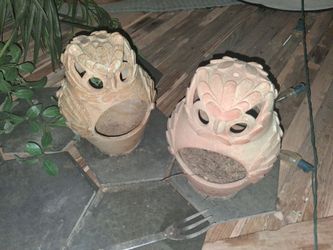 Ceramic Owl Planter Lanterns, Set of 2