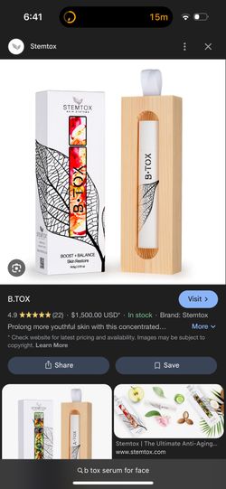 STEMTOX B*TOX BOOST + BALANCE SKIN RESTORE 14.5g -NIB•$1500