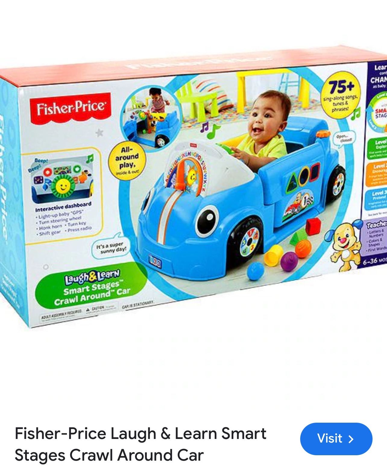 Fisher-Price Laugh & Learn Smart Stages Crawl Around Car 