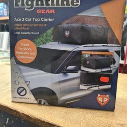 Rightline Gear Ace 2 Weatherproof Rooftop Cargo Carrier for Top of Vehicle, Attaches With or Without Roof Rack, 15 Cubic Feet, Black