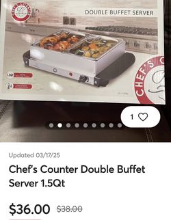 Chef's Counter Double Buffet Server 1.5Qt