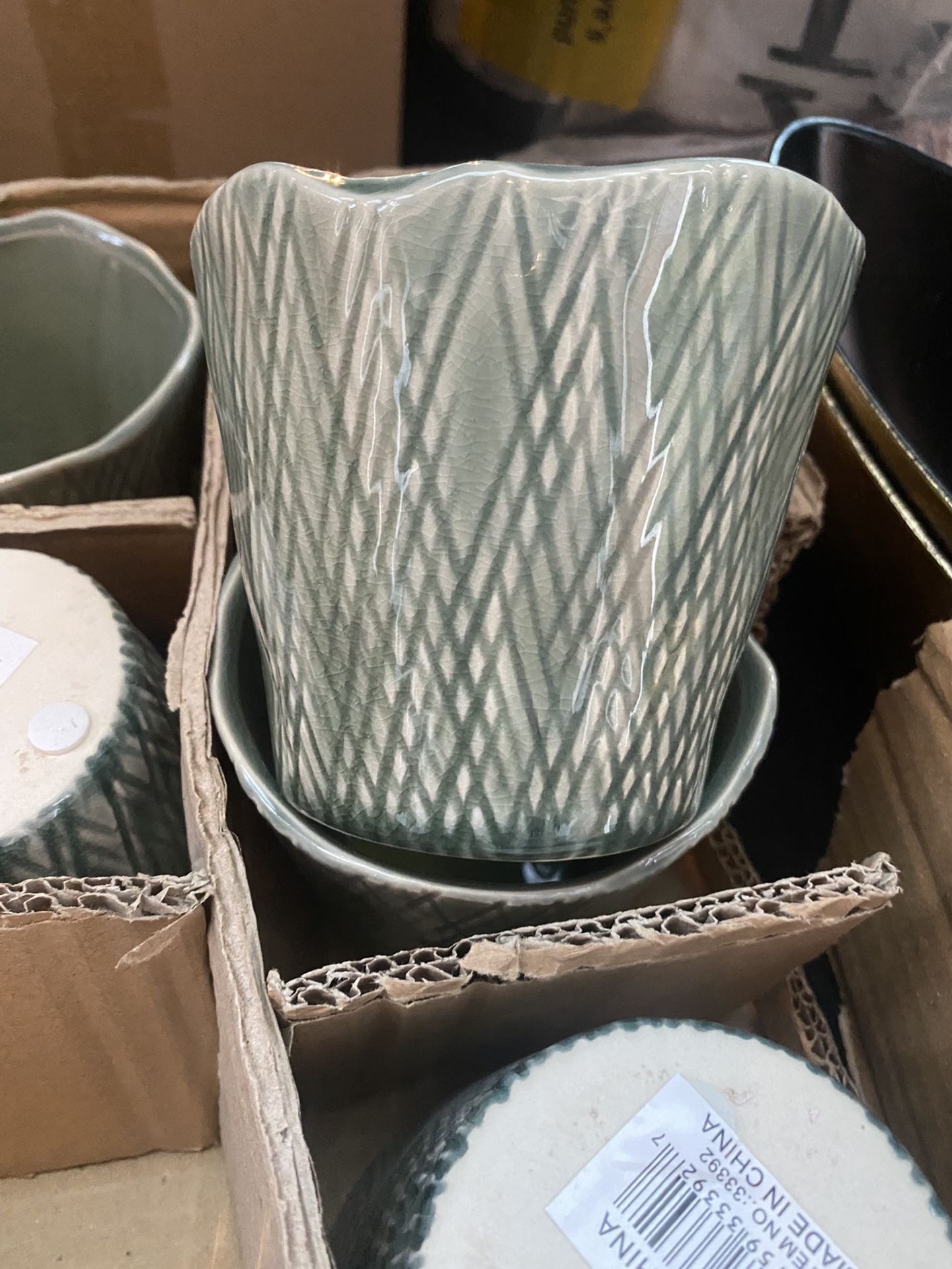 Grey Designer Pot Set Of Six Or 1