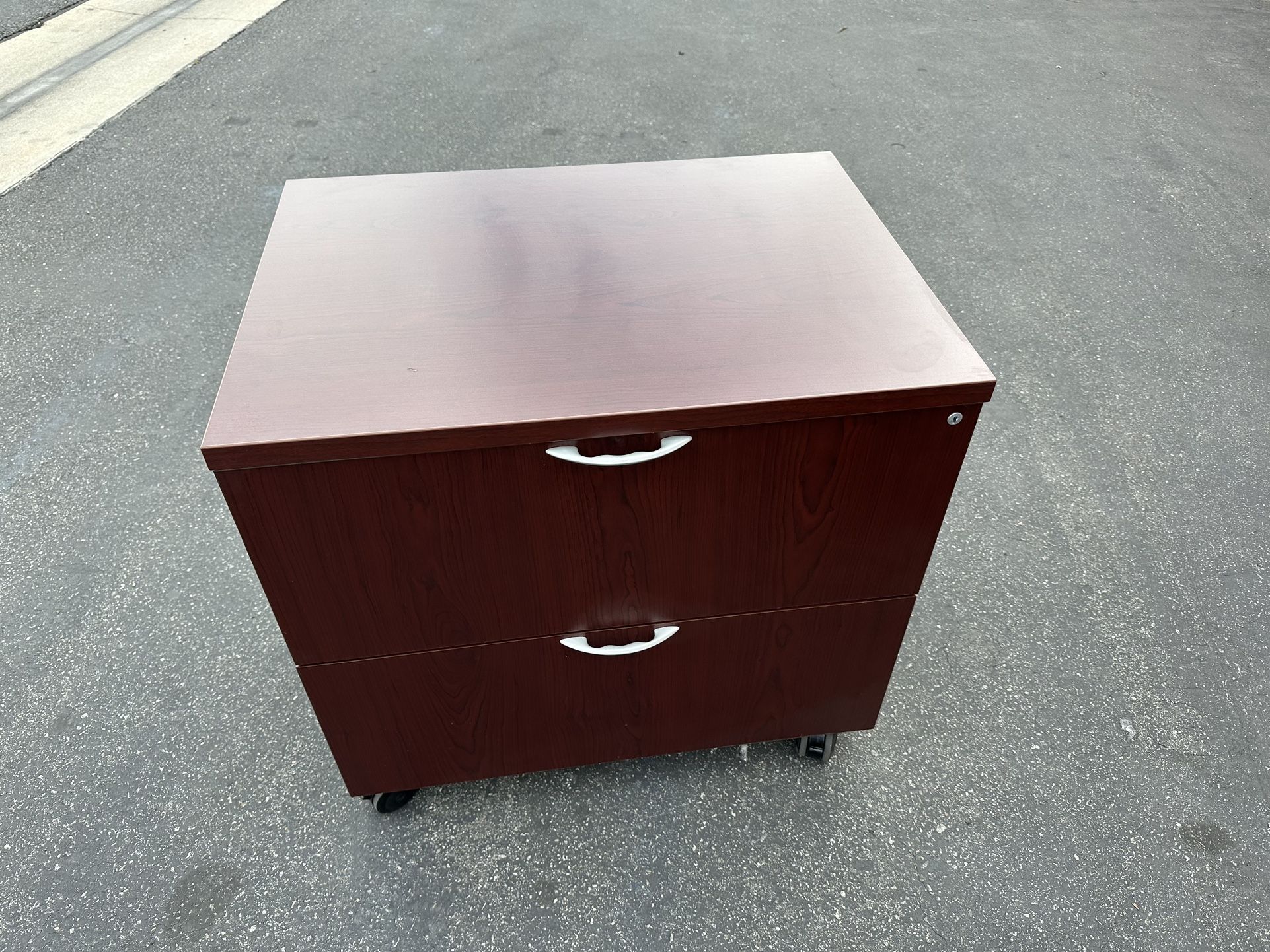 WOOD LATERAL FILE CABINET