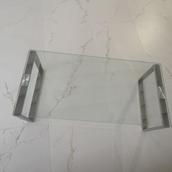 Modern Glass Coffee / Console Table – Chrome Frame