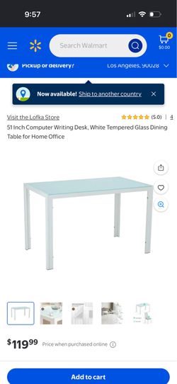 White Tempered Glass Dining Table for Home Office