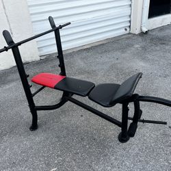 Weider Pro Adjustable Bench Press Rack with Leg Curl! Good condition! Delivery Available!  65” long