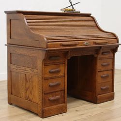 FREE Victorian Antique Oak Office or Library Roll Top Desk 