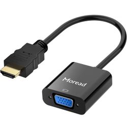 Moread Gold-Plated HDMI to VGA Adapter (Male to Female) for Computer, Desktop.