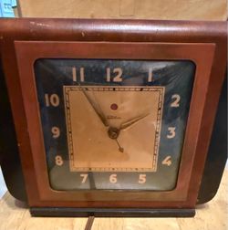 Vintage Telechron 4F73 "Smartset" Electric Clock Art Deco Primavera Wood – As Is For Parts / Repair