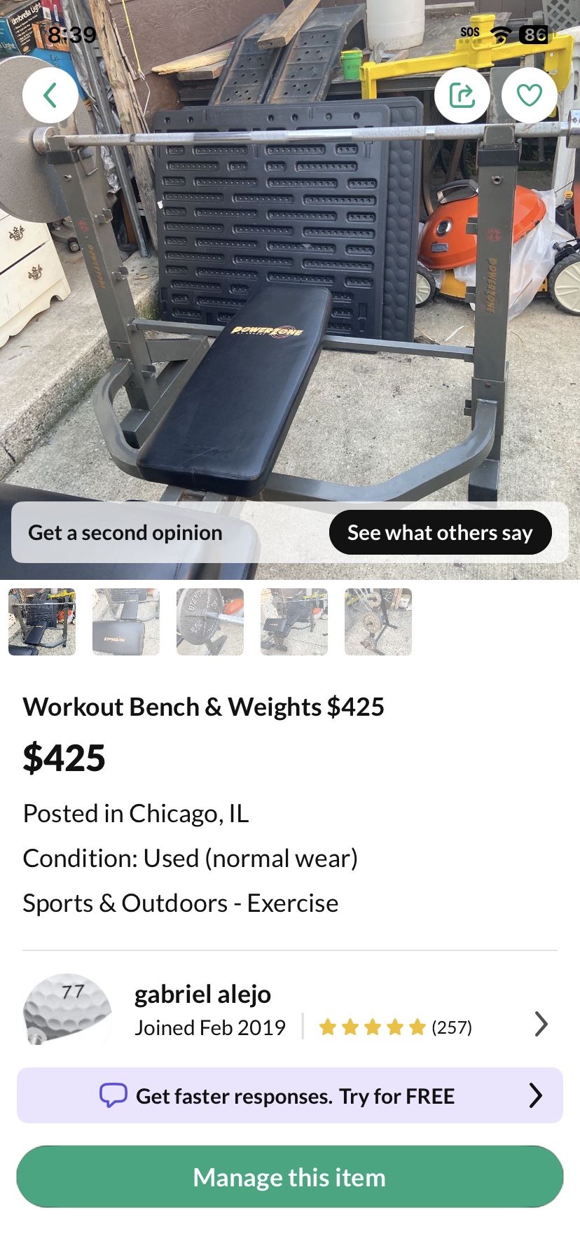 Weights.     $425