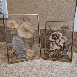 Vintage Floral Pressed Flower Floating Frame