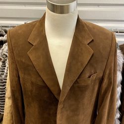 Goat Skin Antelope Blazer Jacket Men Suede Large Size Dark Brown Luxor Leathers