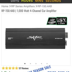 Skar Audio RP-150.4AB 1,000 Watt 4-Channel Car Amplifier