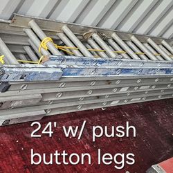 24' ladders w/push button spring loaded legs