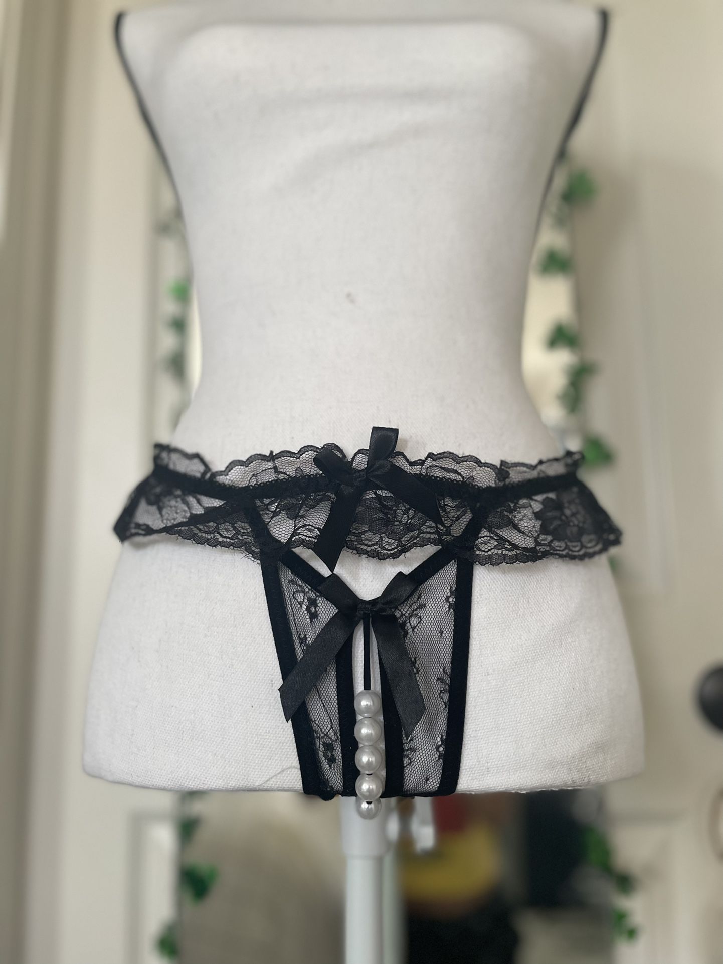 Lace And Pearl Peek-A-Boo Panties