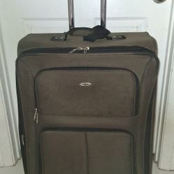 large greenish brown suitcase luggage $25 FIRM