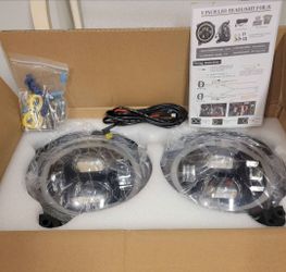 Pair 9"inch Round LED Headlights for Jeep Wrangler JL Gladiator JT 2018-2024