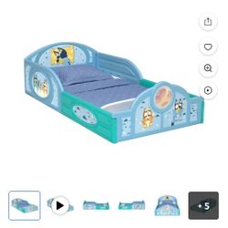 Bluey Sleep and Play Toddler Bed with Built-In Guardrails by Delta Children $45