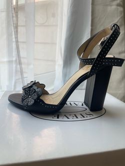 Steve Madden Black Studded Block Heel Sandals