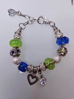 Seahawks Themed Chunky Charm Bracelets