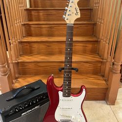 Squier Affinity Stratocaster (Mint) w/ Acoustic Amp