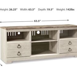 Willowton Whitewash Large TV Stand