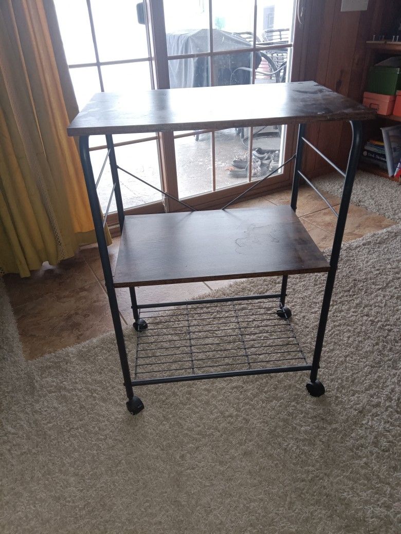 Beautiful Wood Rolling Cart 
