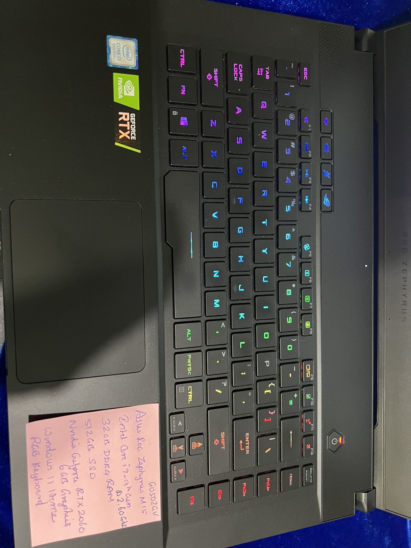 ASUS ROG Zephyrus M Intel i7 9750H@ 32GB RAM RTX