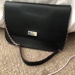 Authentic Kate Spade Black And Pink Gold Chain Purse, New