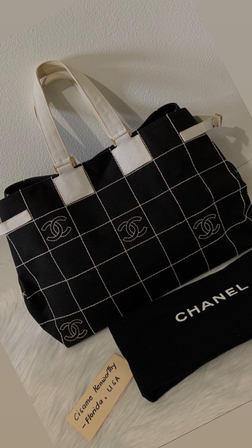 Authentic CHANEL Large Canvas Tote