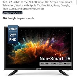 TuTu 22 Inch FHD TV, 2K LED Small Flat Screen Non-Smart Television