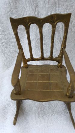 Small Shelf Size Brass Rocking Chair (you clean)