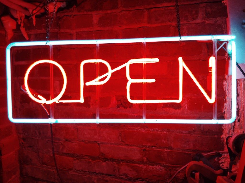 VINTAGE 🔥 " OPEN " hand blown neon Sign 🔥 all original-transco Transformer