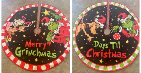 New Grinch Tree Skirt. Double Sided. XL. Super cute!