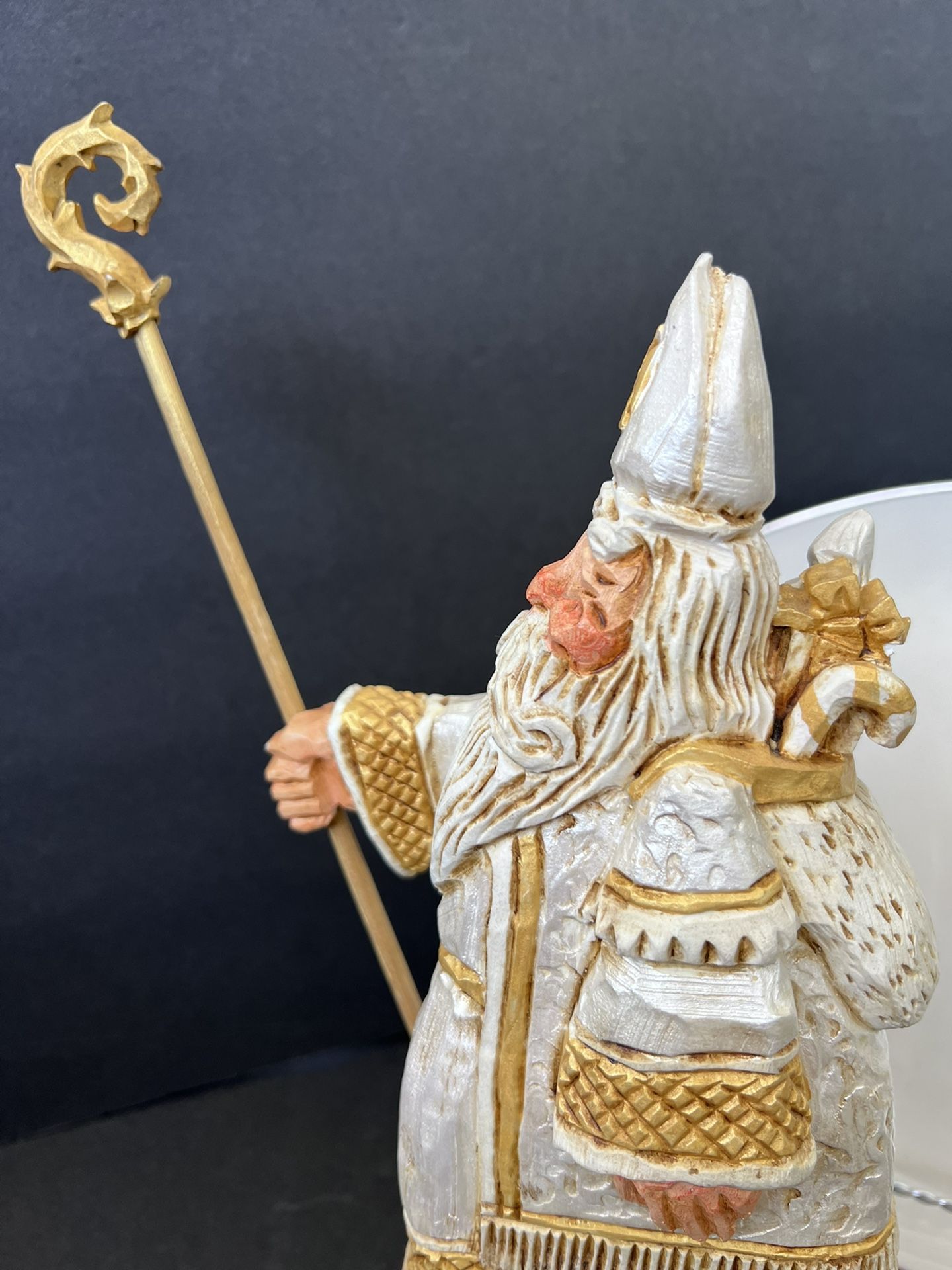 Vintage “Noel Father Christmas" Carved Figurine-DF1401-David Frykman Portfolio Collection-A52