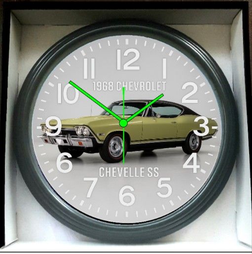 1968 Chevrolet Chevelle SS Glow In The Dark Wall Clock New