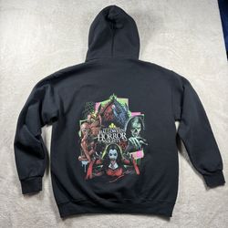 Universal Studios Hoodie Men’s L Black Halloween Horror Nights 2024 #1901