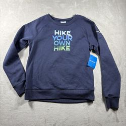 Columbia Hike Your Own Hike Crewneck Sweatshirt Women’s S Blue Outdoor NWT #1A
