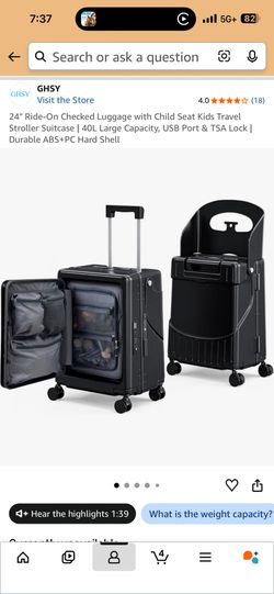 New Suitcase With Kids Seat