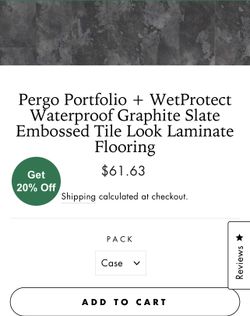 Pergo Portfolio + WetProtect Waterproof Graphite Slate Embossed Tile Look Laminate Flooring Pergo Portfolio + WetProtect Waterproof Graphite Slate Embossed Tile Look Laminate Flooring