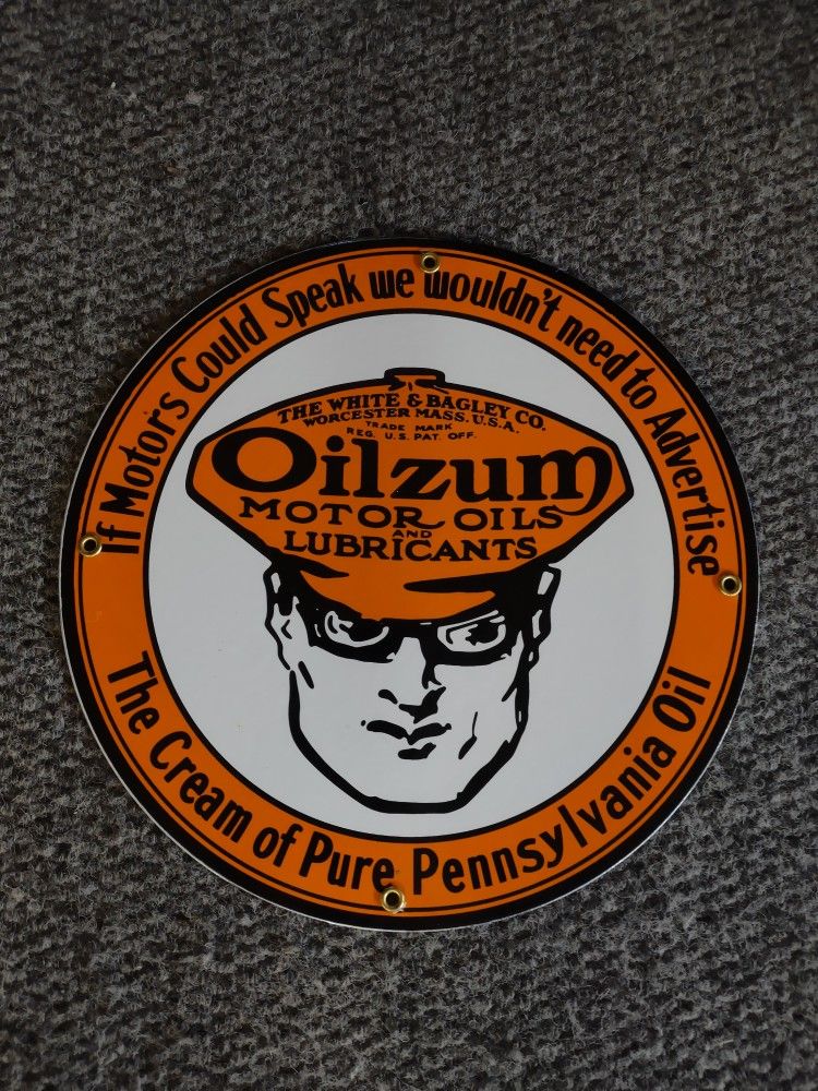 PORCELAIN Oilzum Sign