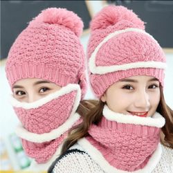3pcs BEANIE + NeckWarner + MASK Set Pink Winter Accessories

✔️ READY TO SHIP or Pick UP 