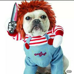 Pet Dog Halloween Clothes Dogs Holding a Knife Halloween Christmas Costume Novelty Funny Pet Cat Party Cosplay Apparel Clothing