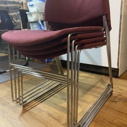 4 Shaw-Walker Stacking Chairs