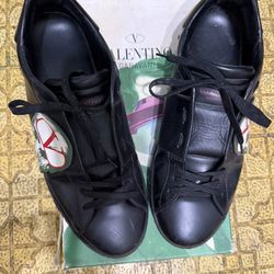 Valentino Garavani x Undercover Jun Takahashi Black Leather Shoes Size 45 Authentic Used