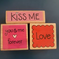 Wood Rubber Stamp love valentines 