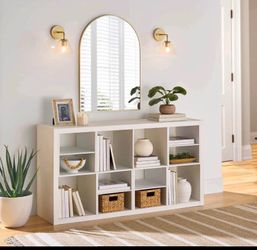 8 Cube Organizer with 4 H Shelf Inserts, White Texture
